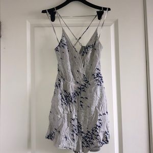 BCBGeneration Light Grey with Blue Birds Romper